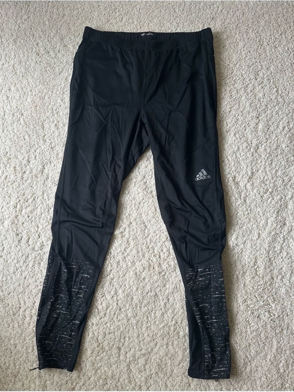 Men’s Adidas Supernova Black Long Running Tights / Base Layer Size XL
